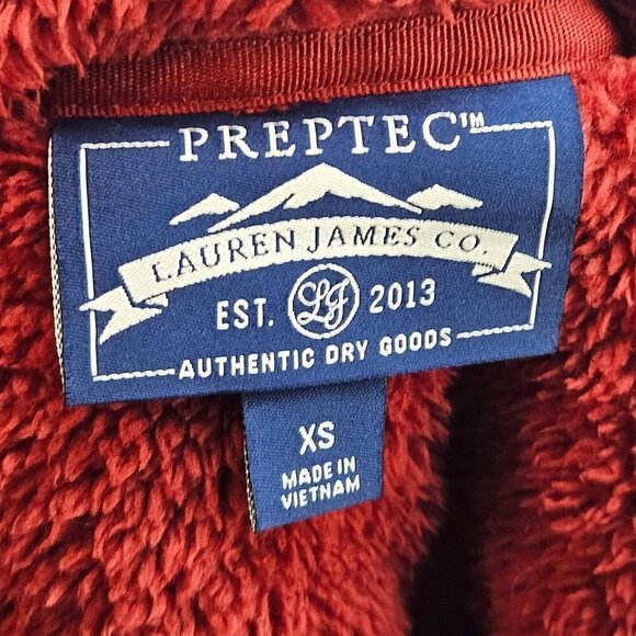 Lauren James Preptec Linden Sherpa 1/4 Zip Sweatshirt Red FSU Women's XS Preppy - Picture 7 of 11
